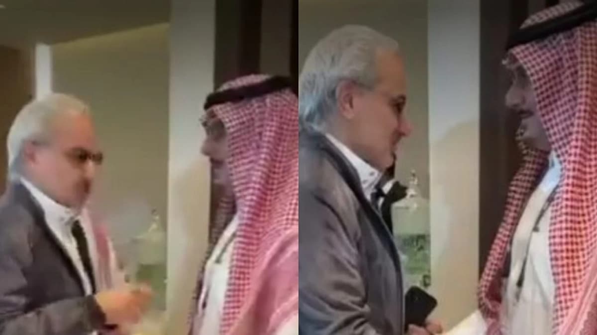 لقاء ودي يجمع الأمير الوليد بن طلال والأمير نواف بن سعد  .. فيديو