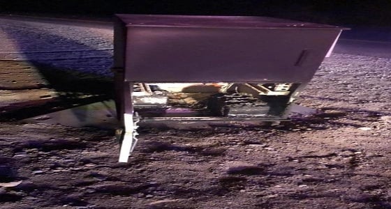 حريق جهاز الرصد الألي بطريق بيشة – الرين والشرطة تحقق