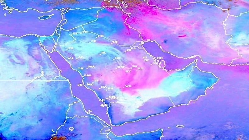 الأرصاد: استمرار تأثر الأجزاء الجنوبية للشرقية والرياض بالأتربة والعوالق الترابية