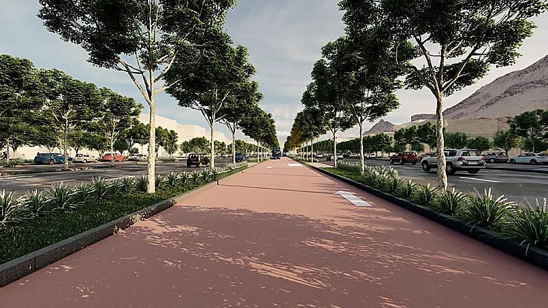 بدء تنفيذ مسار خاص للحافلات السريعة BRT في ⁧‫المدينة المنورة .. صور