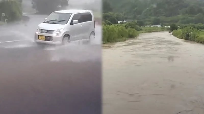 إعصار لينغلينغ يتسبب بانهيارات طينية في ⁧‫اليابان‬⁩.. فيديو