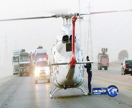 الإسعاف الطائر: يباشر حادثاَ في ثمامة الرياض