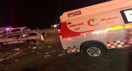 إصابة 15 شخصًا ووفاة اثنين بسيارة عائلية إثر حادث على طريق الهجرة