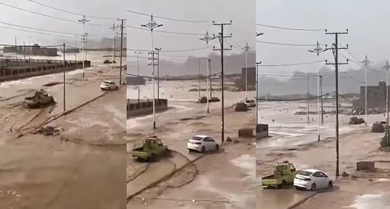 بالفيديو.. سيول تداهم " رنية " .. والحصيني يعلق على الظاهرة