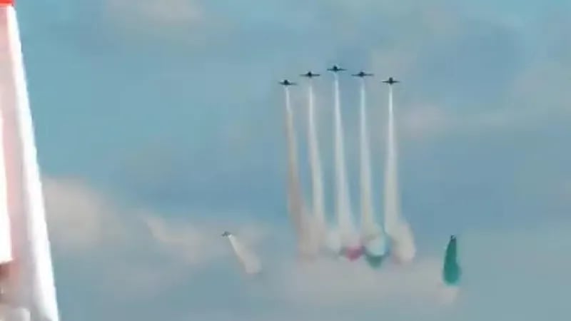 بالفيديو.. عروض فريق الصقور السعودية في معرض سانيكول للطيران ببلجيكا