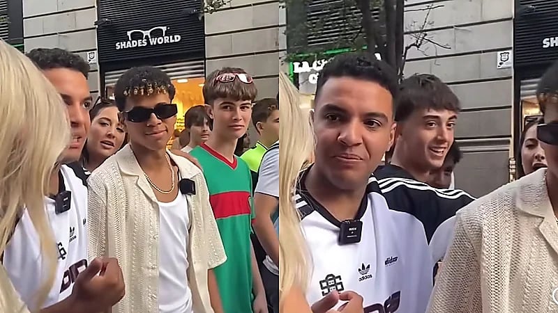 ‎شبيه لامين يامال يثير ضجّة ويلفت الأنظار في شوارع برشلونة .. فيديو