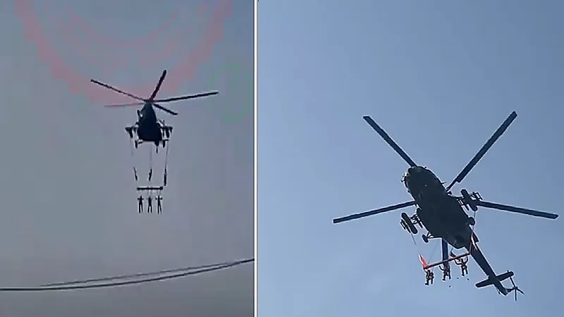 حقيقة الفيديو المتداول عن مروحية عسكرية ربطت جثث ودارت بهم فوق خميس مشيط