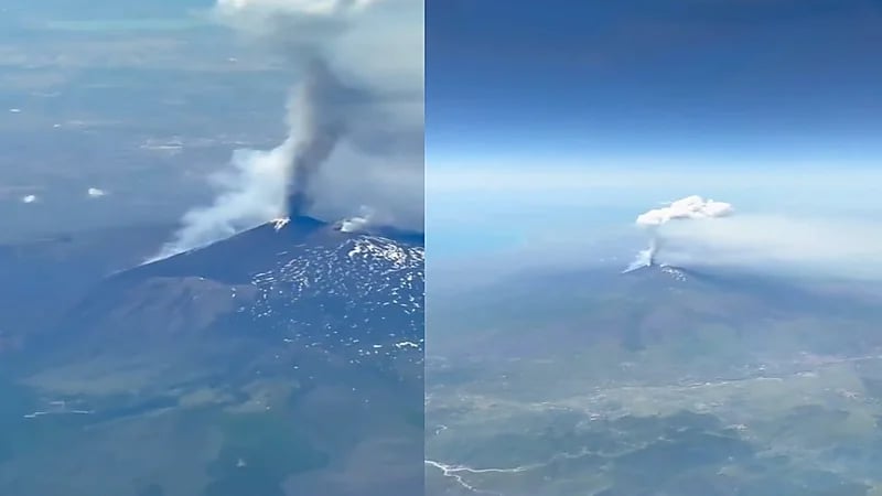 صدمة طيار بمروره فوق ثوران بركاني.. فيديو