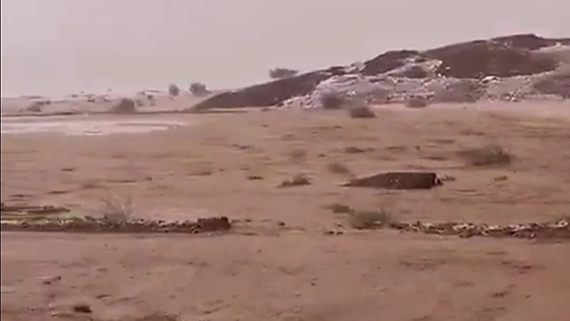 شاهد.. أمطار غزيرة وجريان السيول جنوب الحليفة