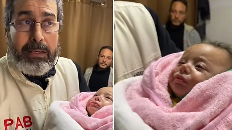 رضيعة فلسطينية تتحدى الموت تحت أنقاض غزة