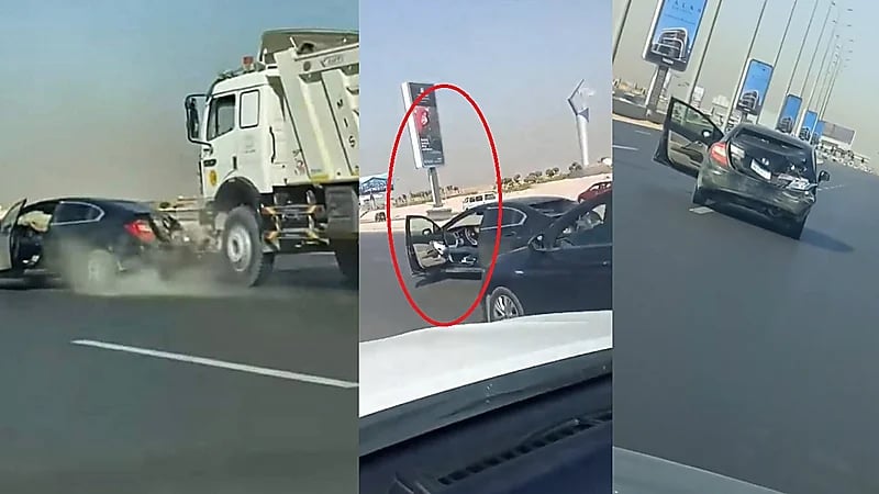 مشهد يحبس الأنفاس لقائد سيارة متهور بمصر