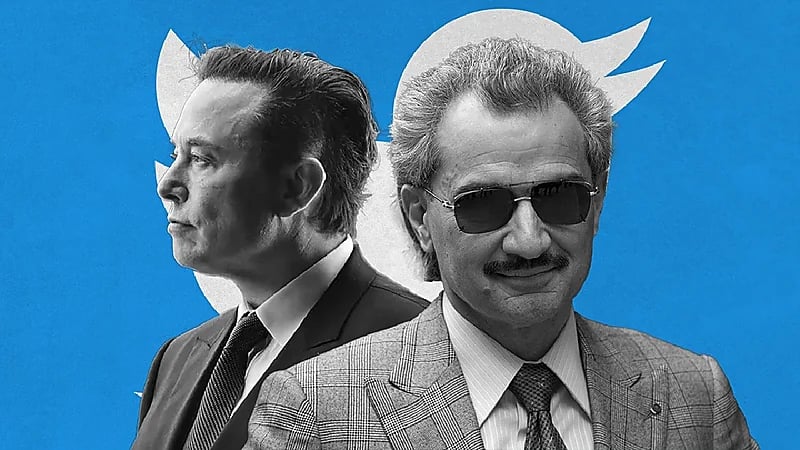 الوليد بن طلال يصبح ثاني أكبر مساهم في تويتر بعد ماسك