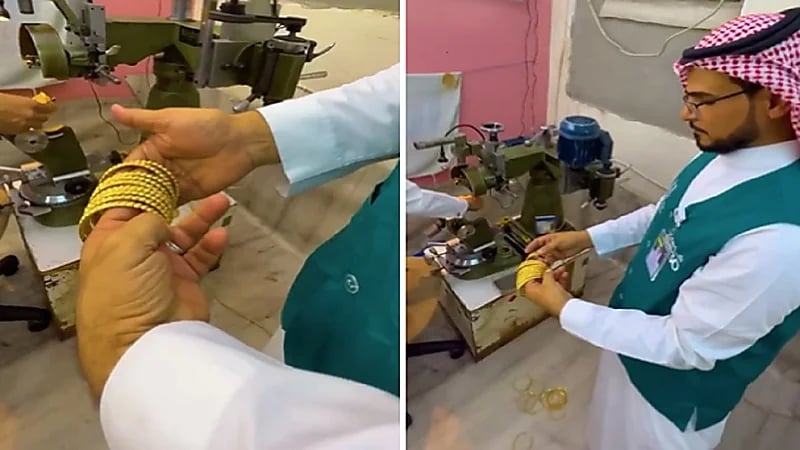 بالفيديو.. ضبط فيلا سكنية يستغلها 49 عامل مخالف بإعادة تصنيع الذهب