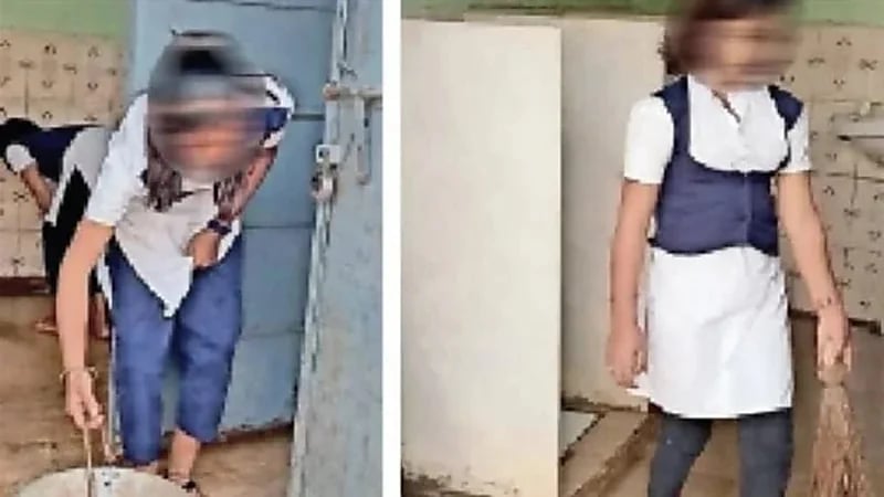 صور طالبات ينظفن مراحيض المدرسة تثير الجدل