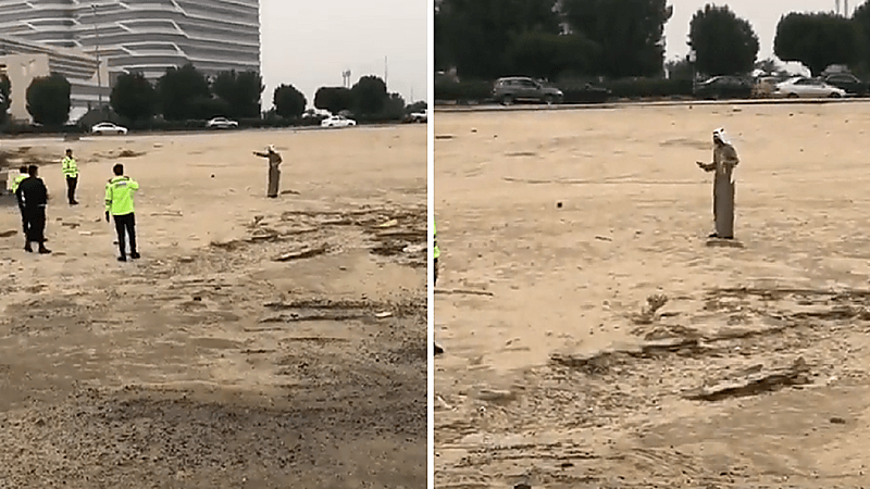 شاهد.. شخص يحاول الانتحار بحرق نفسه في تيماء بالكويت