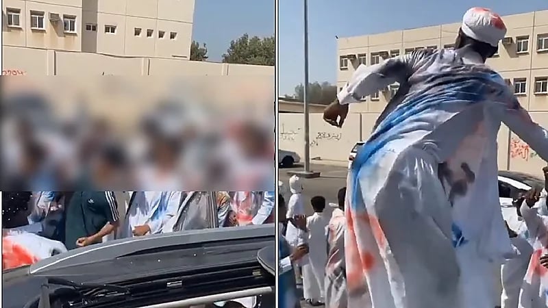 شق ثياب وتلطيخها بالألوان ورقص هستيري احتفالاً بانتهاء العام الدراسي - فيديو