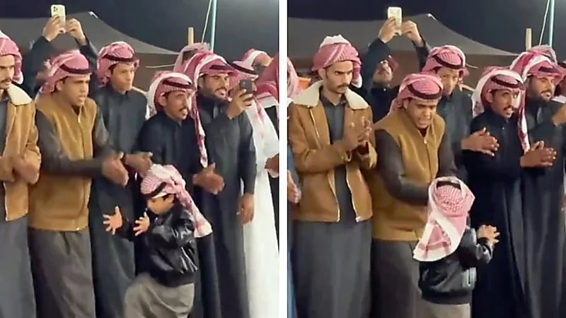 طفل يحصد إعجاباً واسعاً لإجادته فن الرفيحي..فيديو