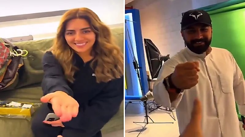 هيا عبدالسلام وفؤاد يلعبان حجرة ورقة مقص بأحدث ظهور لهما.. فيديو