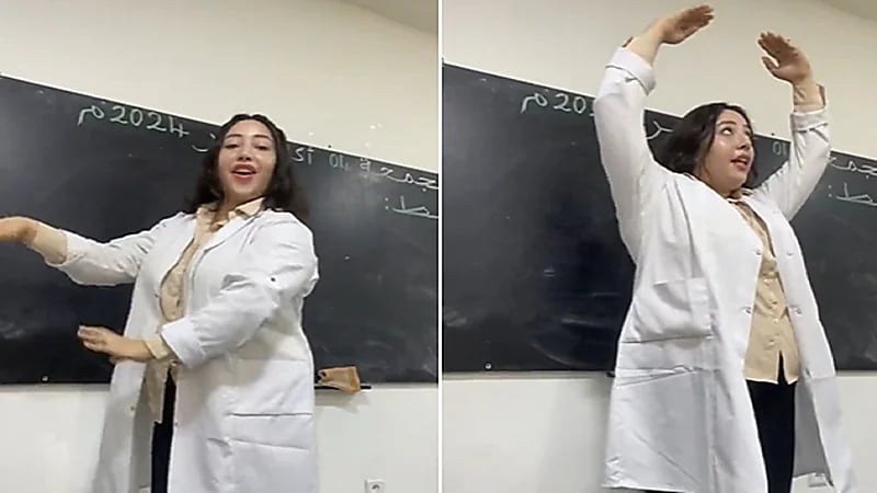 معلمة تثير الجدل برقصها أثناء التدريس.. فيديو