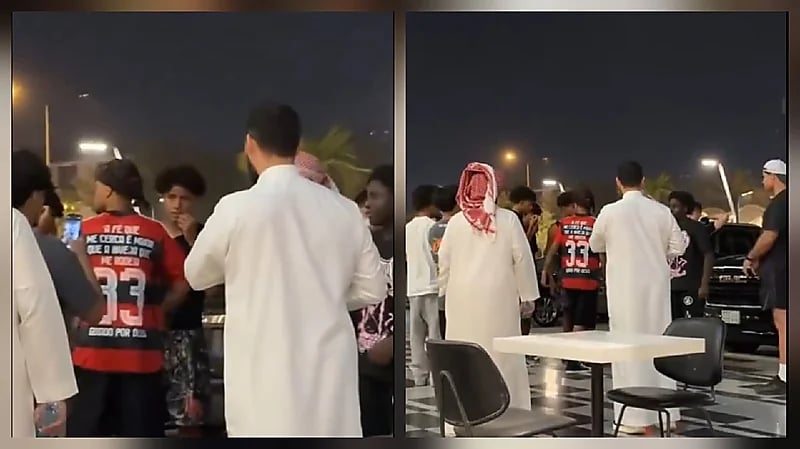 نجل رونالدو يتجول مع أصدقائه في شوارع الرياض.. فيديو