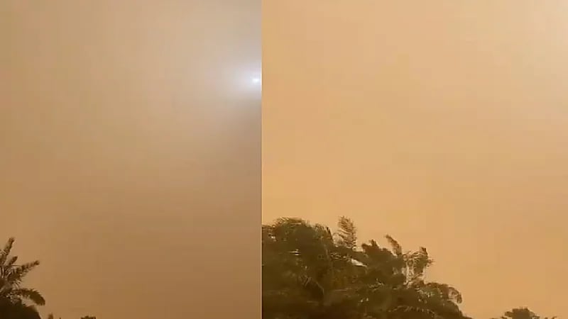 بالفيديو.. عواصف رملية تتسبب في انعدام الرؤية الأفقية