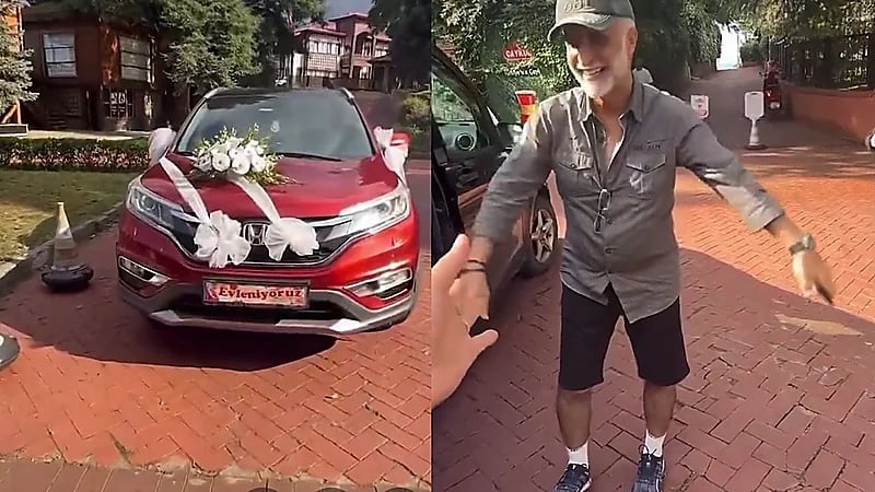 هيفاء حسين تعجب بسيارة مزينة وتسأل عن العروس وزوجها الغلوم: أنا المعرس.. فيديو