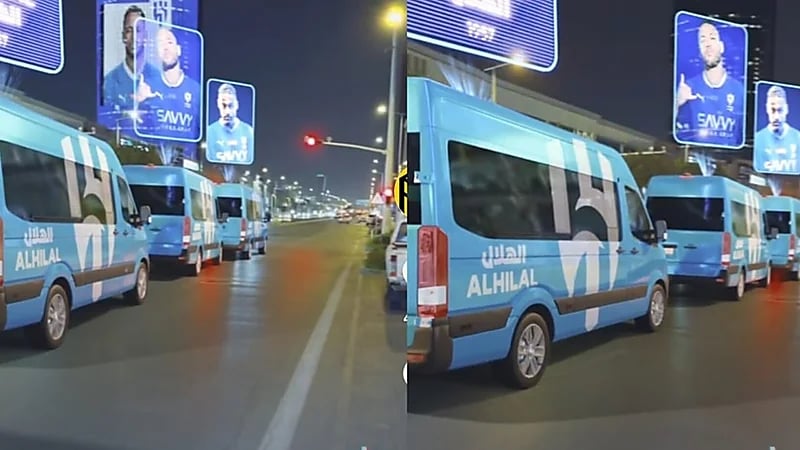 شوارع الرياض تتزين بشعار الهلال وصور نيمار .. فيديو