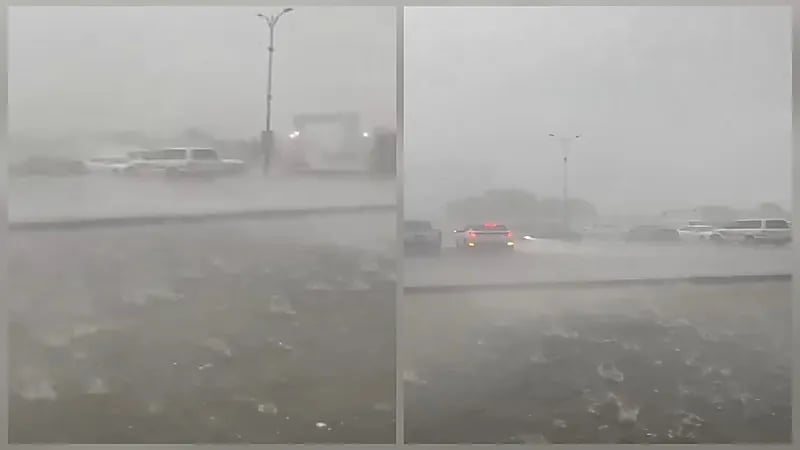 عاصفة برد قوية تضرب الردف.. فيديو