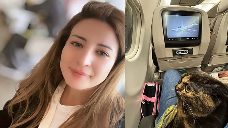 مذيعة العربية تصطحب قطتها موكا على رحلة الخطوط الجوية من دبي للرياض.. فيديو