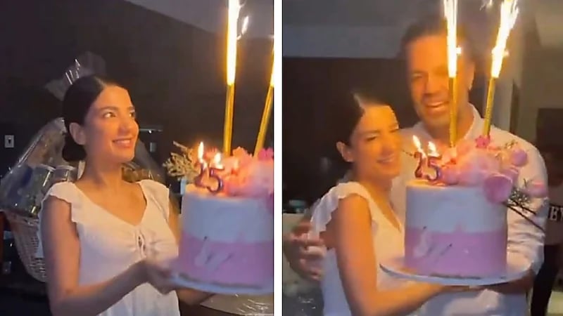 نارين بيوتي تحتفل بعيد ميلادها وسط أجواء رومانسية وعائلية مميزة .. فيديو