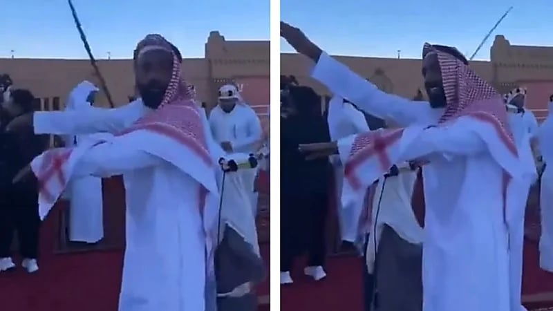 وليد عبدالله يحتفل بيوم التأسيس على طريقته .. فيديو