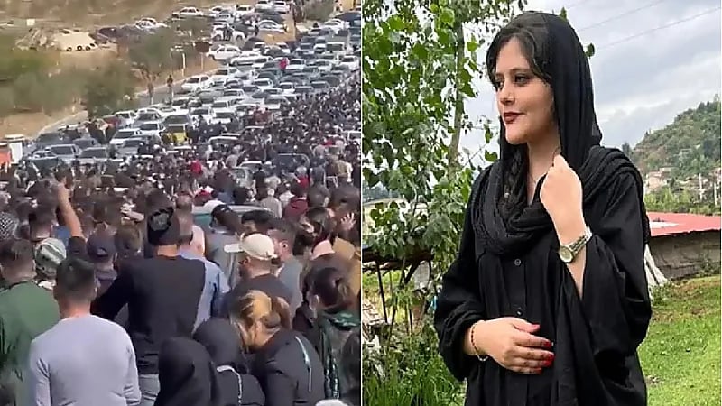 شاهد.. حشود ضخمة تتجه نحو قبر مهسا أميني في إيران