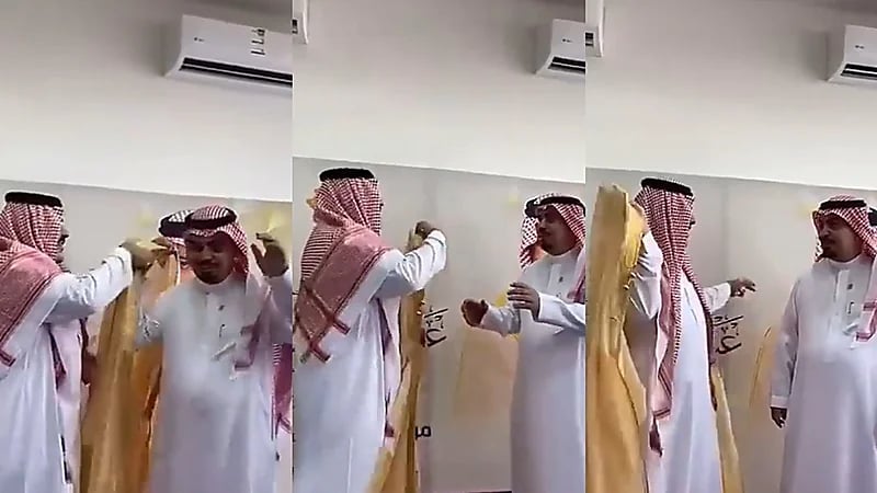 شاهد..أمير حائل يهدي بشته الخاص لرجل أعمال