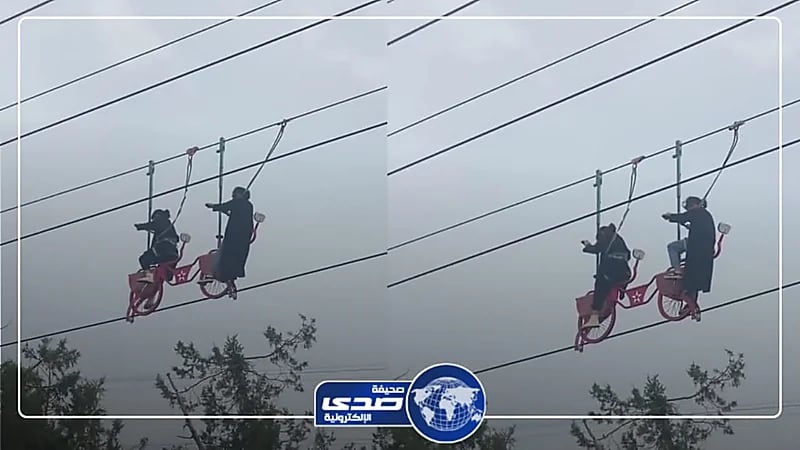 تعطل مخيف في الهواء لـ تلفريك يحمل فتاتين بالباحة.. فيديو