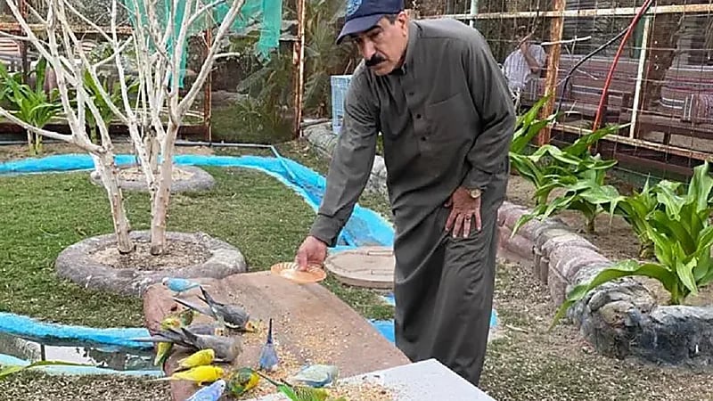 بالصور .. سبعيني يستغل وقت فراغه وينشأ محمية للطيور النادرة في الأحساء