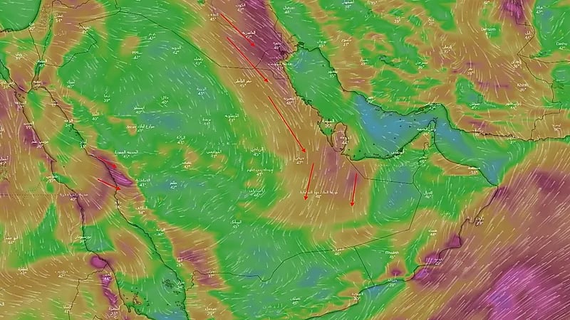 «المسند»‏: رياح البوارح تعاود نشاطها اليوم