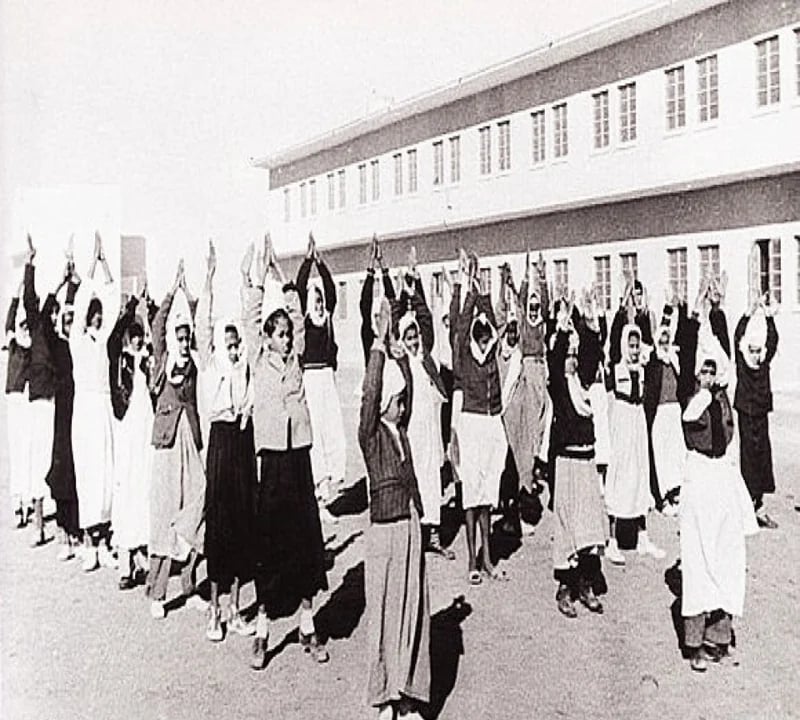 تمارين الصباح في طابور المدرسة قديما