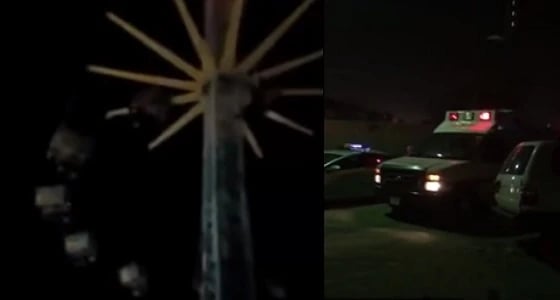 بالفيديو.. لحظة سقوط لعبة في مدينة ملاهي عراقية بالركاب