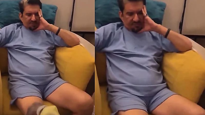 زوجة عبدالله السدحان توثق لحظة خضوعه لجلسة مساج: عايش الكينج .. فيديو