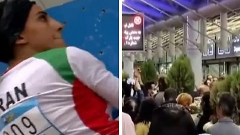 شاهد.. استقبال تاريخي في إيران للاعبة التي تحدت نظام الملالي