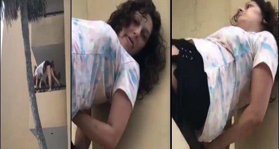 بالفيديو..فتاة تمارس اليوجا على حافة البلكونة تحت تأثير " الفلاكا "