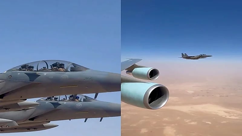 طائرات حربية سعودية ترافق طائرة ترامب.. فيديو