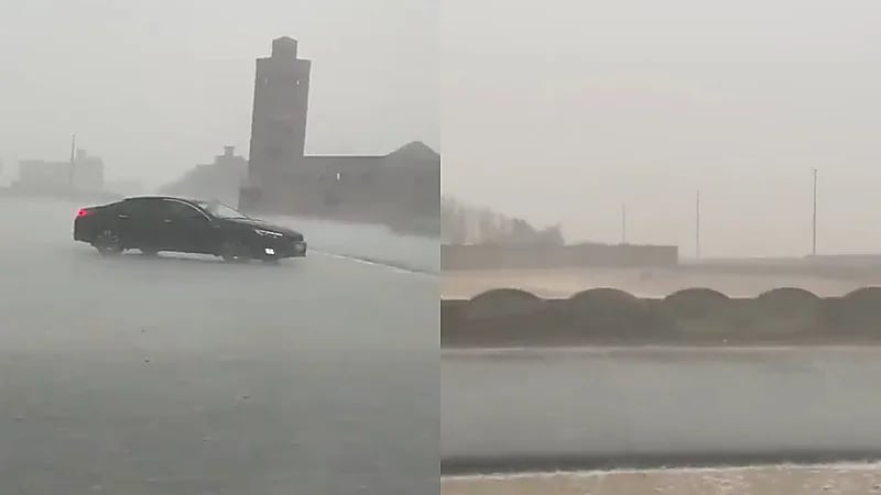 بالفيديو.. هطول أمطار غزيرة وعواصف رعدية على جدة