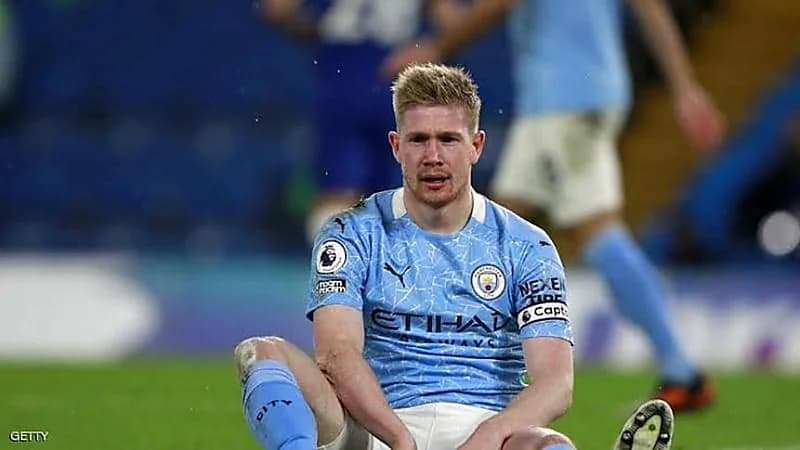 حجم إصابة لاعب مانشستر سيتي "دي بروين" وموعد غيابه عن الملاعب