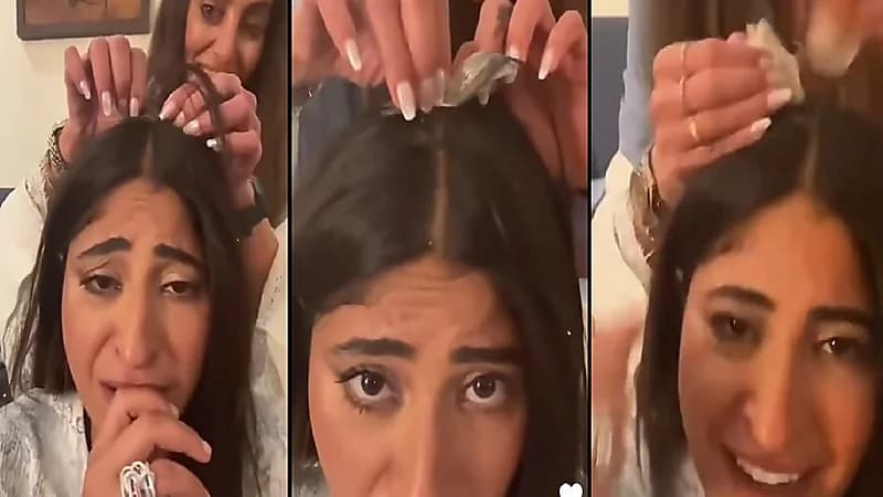 شجون توثق معاناتها في إزالة لاصق تثبيت الطرحة على شعرها.. فيديو