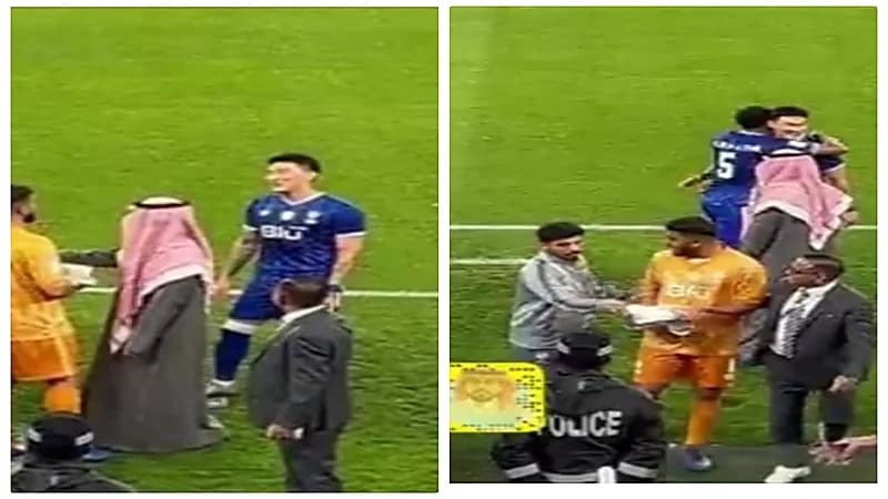 شاهد.. ردة فعل البليهي بعد حصول جانغ على جائزة رجل المباراة